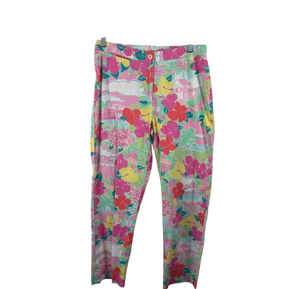 Lily Pulitzer Vintage Vibrant‎ Tropical Floral Patterned Pants, Size 2